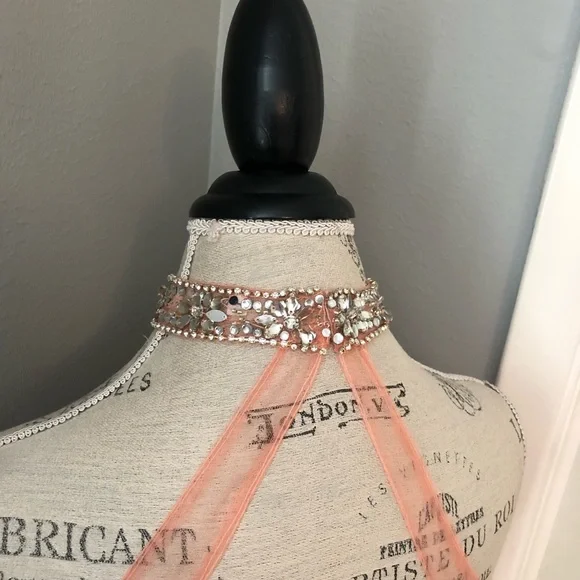 NEW ALYCE PARIS SZ 6 PINK CORAL TWO PIECE BEAD ILLUSION FORMAL EVENING GOWN - Picture 11 of 15